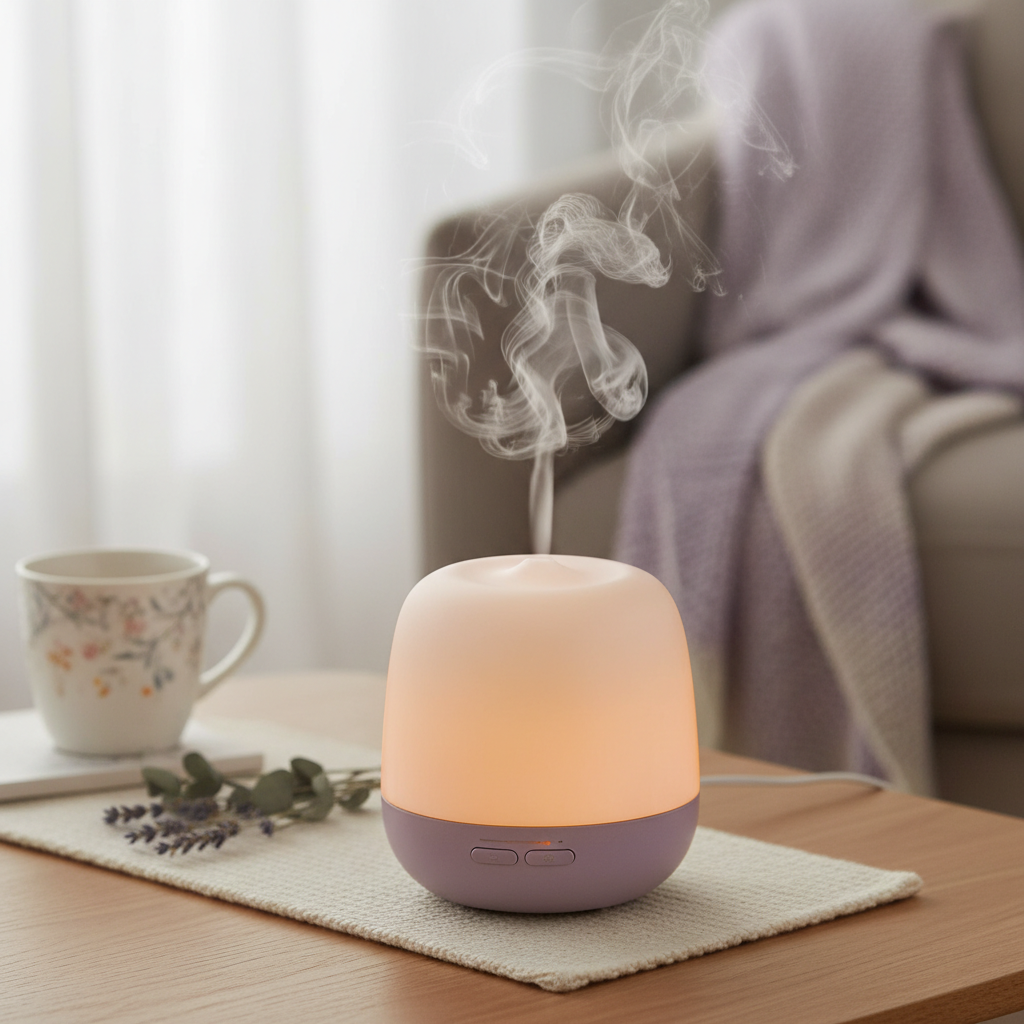 Diffuseur aromatique ultrasonique avec vapeur et lumière douce